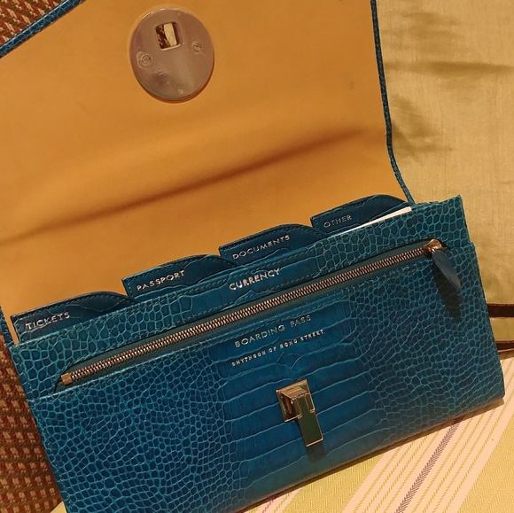 Smythson PETROL BLUE travel clutch - Picture 5 of 8